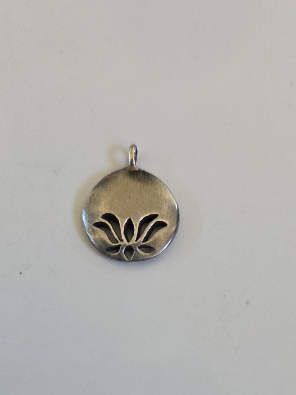 Sanya .925 Sterling Silver Lotus Flower Cutout  Pendant/Charm
